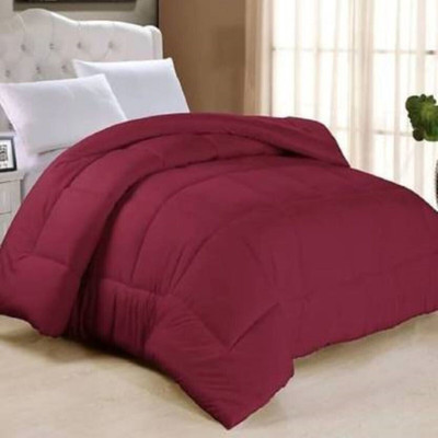 Texlux Solid Single Duvet for  Mild Winter(Poly Cotton, Maroon)