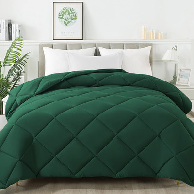 Cloth Fusion Solid Double Comforter for  Heavy Winter(Microfiber, SAGEGREEN)