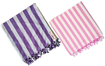 KLORIX Striped Single Top Sheet for  AC Room(Cotton, Multicolor)