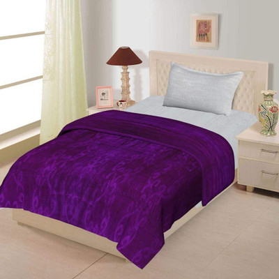 shree karni export Solid Single Mink Blanket for  AC Room(Microfiber, Multicolor)