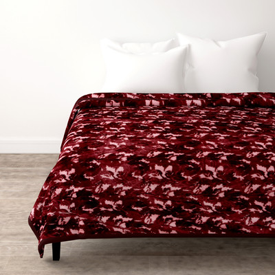 SPANGLE Geometric Double Mink Blanket for  Heavy Winter(Microfiber, Maroon)