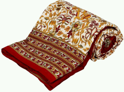 shree karni export Floral Single Quilt for  Heavy Winter(Cotton, Multicolor)