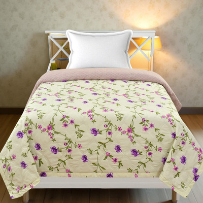 Razzai Geometric Single AC Blanket for  AC Room(Microfiber, Soft Ivory)