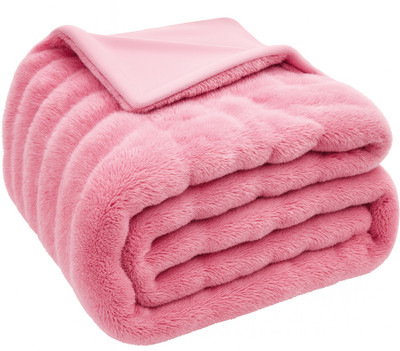 SANMARINO Solid Double AC Blanket for  Mild Winter(Polyester, Pink, Bubble Blanket 600 GSM Heavy weight Ultra-Soft & Warm Blanket)
