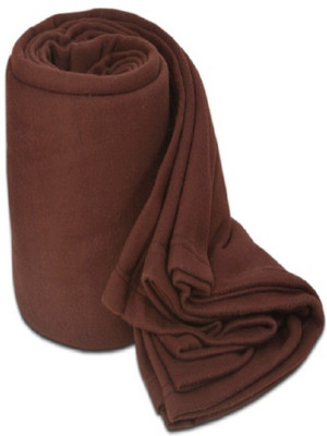 VORDVIGO Solid Single Fleece Blanket for  Mild Winter(Polyester, Brown)