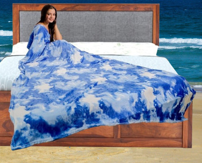 KIXTA Self Design Double AC Blanket for  AC Room(Microfiber, Blue)