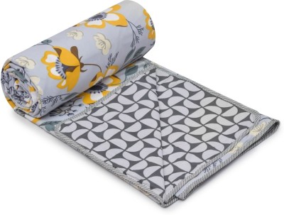 RRC Printed Double Dohar for  Mild Winter(Microfiber, Grey, Beige, Yellow)