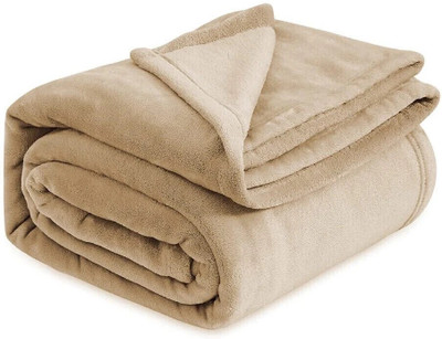 VAS COLLECTIONS Solid Single AC Blanket for  Heavy Winter(Polyester, Beige)