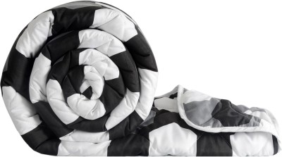 Divine Casa Printed Double Comforter for  Mild Winter(Microfiber, Black and Silver Ink)