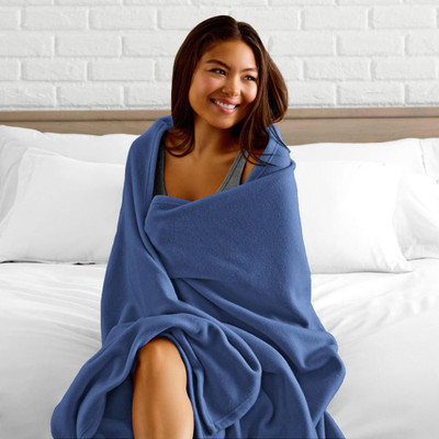 Flipkart SmartBuy Solid Double Wearable Blanket for  AC Room(Polyester, Dark Blue)