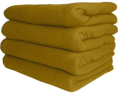 Home Sazawat Solid Single Fleece Blanket for  Heavy Winter(Polyester, Beige)