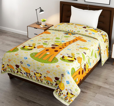 kitchDeco Printed Single Comforter for  AC Room(Microfiber, giraffe)