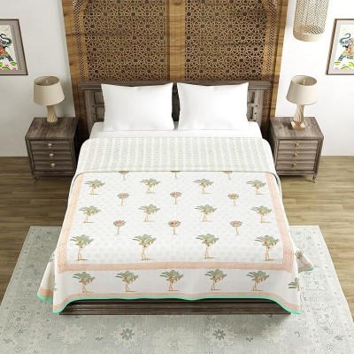 Blocks Of India Paisley Double Dohar for  AC Room(Cotton, Brown)