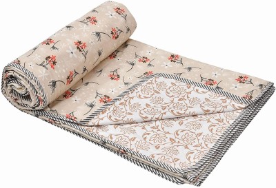 SoftTouchy Printed Single Dohar for  Mild Winter(Cotton, Beige)