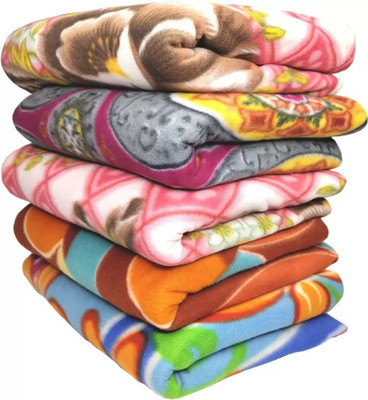SANJU CORPORTION Abstract Single Fleece Blanket for  AC Room(Polyester, Printe)