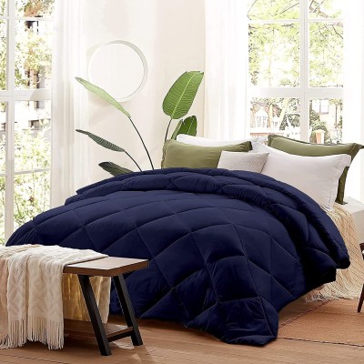 AMZ Exclusive Retail Solid Double Comforter for  Heavy Winter(Polyester, Dark Blue)