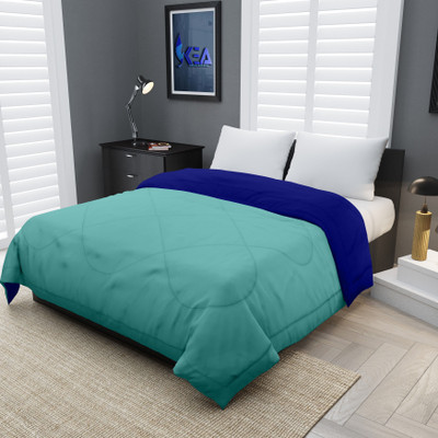 Sleepora Solid Single Comforter for  Heavy Winter(Microfiber, Aqua Blue, Royal Blue)