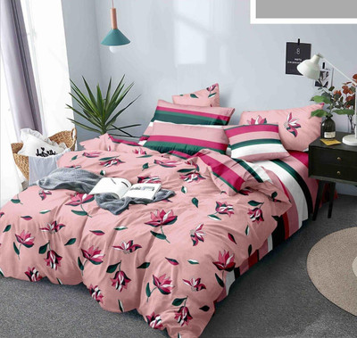 KUBER INDUSTRIES Floral Double Comforter for  Heavy Winter(Microfiber, Pink)