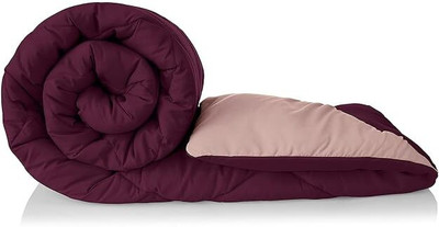 DPN Solid Single Comforter for  Heavy Winter(Poly Cotton, WINE&PEACH)
