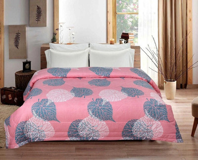 VAS COLLECTIONS Floral Double Comforter for  AC Room(Cotton, Pink)