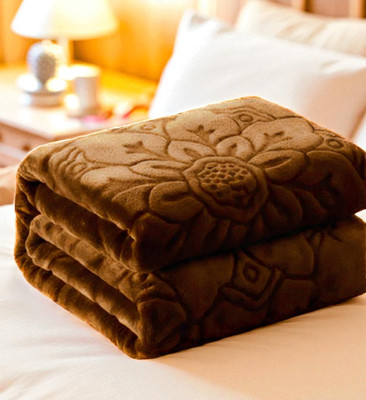 Changers Floral Double Mink Blanket for  Heavy Winter(Polyester, Brown)