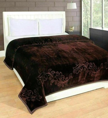 KIRTIKA ENTERPRISES Self Design Double AC Blanket for  Heavy Winter(Microfiber, Brown)