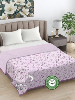 Fabinaliv Floral Double Dohar for  AC Room(Cotton, Purple)