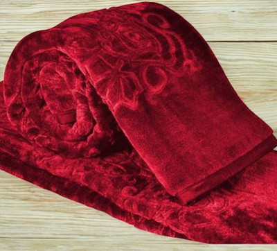 SHOORAAY Self Design Double AC Blanket for  Heavy Winter(Woollen Blend, Maroon)