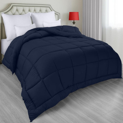 glaxy Solid Single Comforter for  Heavy Winter(Cotton, Dark Blue)