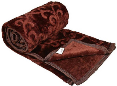 ACZO FEEL Solid Double Mink Blanket for  Mild Winter(Microfiber, Brown)
