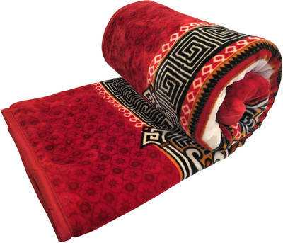 Aorihome Floral Double Mink Blanket for  Heavy Winter(Polyester, Red)
