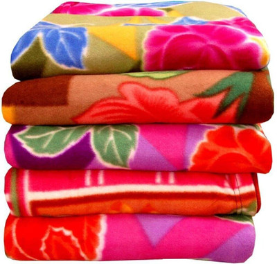BHEBHA Abstract Single Fleece Blanket for  Mild Winter(Microfiber, Floral 823)