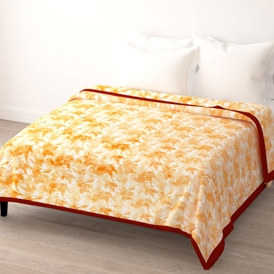 SPANGLE Printed King Mink Blanket for  Heavy Winter(Microfiber, Peach)
