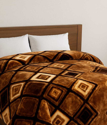 SIE STORE Printed Double Weighted Blanket for  Heavy Winter(Microfiber, BROWN SHADE)