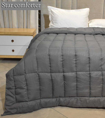 ANU INTERNATIONAL Solid Single Comforter for  Mild Winter(Microfiber, Beige)
