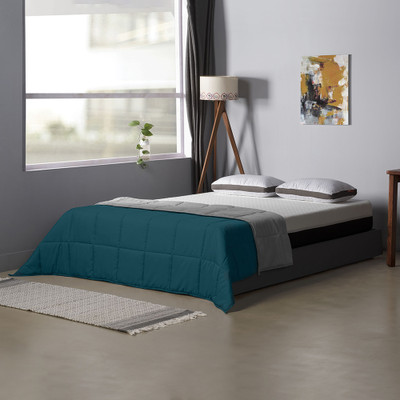 Sleepyhead Solid Single Comforter for  Heavy Winter(Microfiber, Teal, Grey)