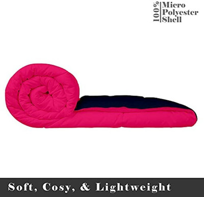 YUKU Solid King Comforter for  Heavy Winter(Poly Cotton, Pink & Blue)