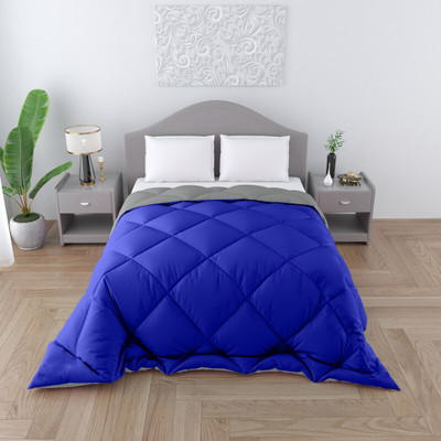 TUNDWAL'S Solid Single Comforter for  Heavy Winter(Microfiber, Navy blue grey)