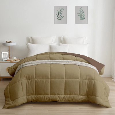 My Trident Solid Queen Comforter for  AC Room(Polyester, French Roast)