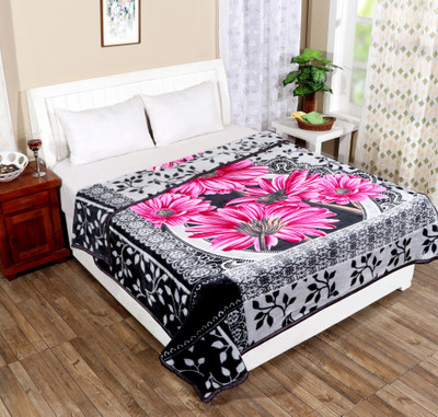 IWS Printed Double Mink Blanket for  Mild Winter(Woollen Blend, Red)