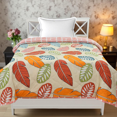 Razzai Solid Single AC Blanket for  AC Room(Microfiber, Red Leaf)