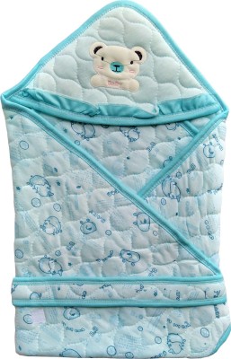 Ambiaim International Cartoon, Printed Single Hooded Baby Blanket for  Mild Winter(Cotton, Green Color)