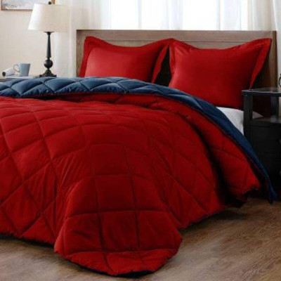 RAASO Self Design Double AC Blanket for  Heavy Winter(Microfiber, Maroon & Navy Blue)