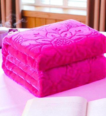 Changers Floral Double Mink Blanket for  Heavy Winter(Polyester, Pink)