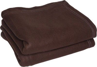 Neekshaa Solid Single Fleece Blanket for  Mild Winter(Polyester, Brown)