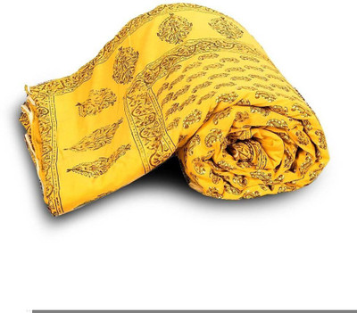 shree karni export Floral Double Comforter for  Mild Winter(Microfiber, Yellow)