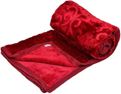 ACZO FEEL Polka Double Wearable Blanket for  Heavy Winter(Microfiber, Maroon)