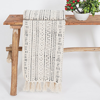 VINSANINTERNATIONAL Geometric Single Throw for  AC Room(Cotton, Design 1)