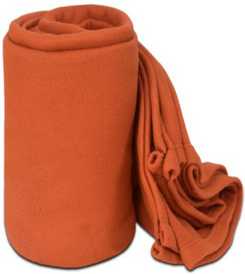 n g products Solid Single Fleece Blanket for  Mild Winter(Polyester, Orange)