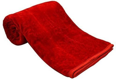 JP SHINE Floral Double Mink Blanket for  Mild Winter(Microfiber, Red)